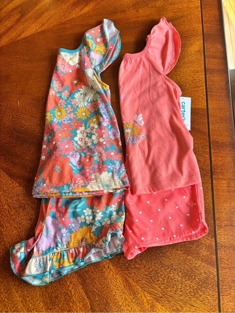 Carter's Girls Coral Floral Short Set